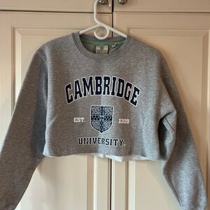 Cambridge University Grey Cropped Sweatshirt